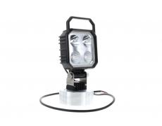 LED Arbeitsscheinwerfer CARBONLUX Quadrat 90X90mm mit Handgriff und Schalter - Kabel